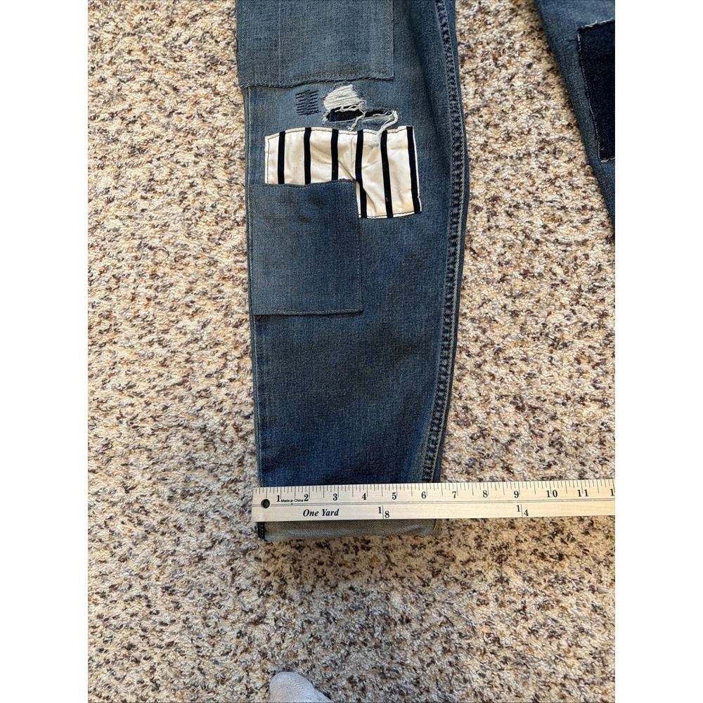 Polo Ralph Lauren Women's Patchwork Blue Jeans Size 10 High Rise Med Wash Ankle - Picture 7 of 10